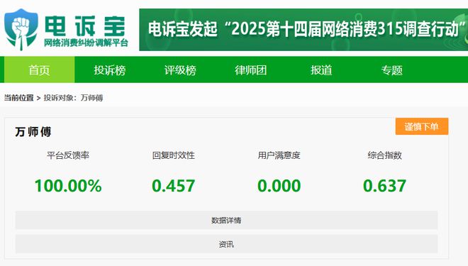 ”封号判定不公正 强制取消订单开元棋牌试玩用户投诉“万师傅(图1)